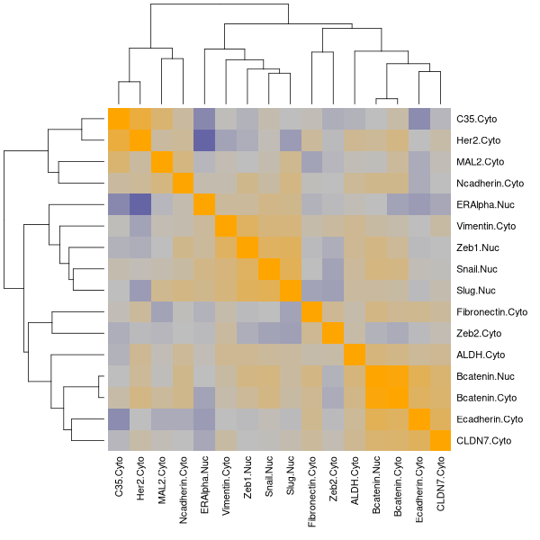 Heatmap (Marker heatmap on Breast Cancer 2 (AQUA) dataset)
